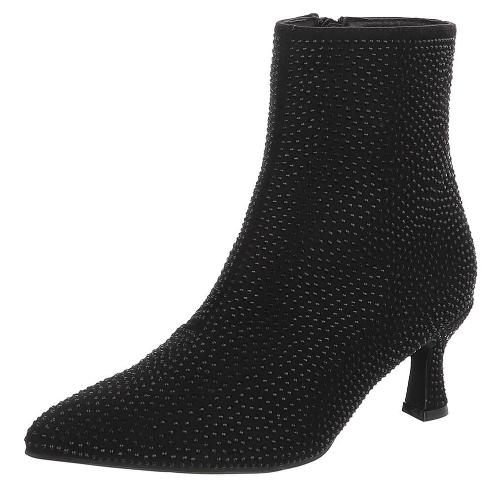 Ital-Design Damen Mule Schlupfschuh mit Metallic-Detail Stiefelette (91742544) Pfennig-/Stilettoabsatz Stiefeletten in Schwarz