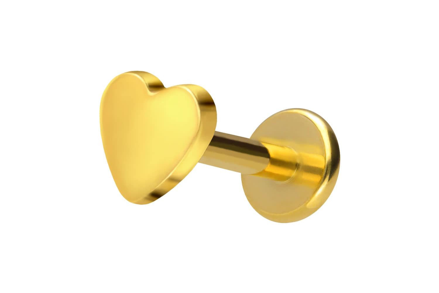 Piercing-Set Titan Labret mit Innengewinde HERZ