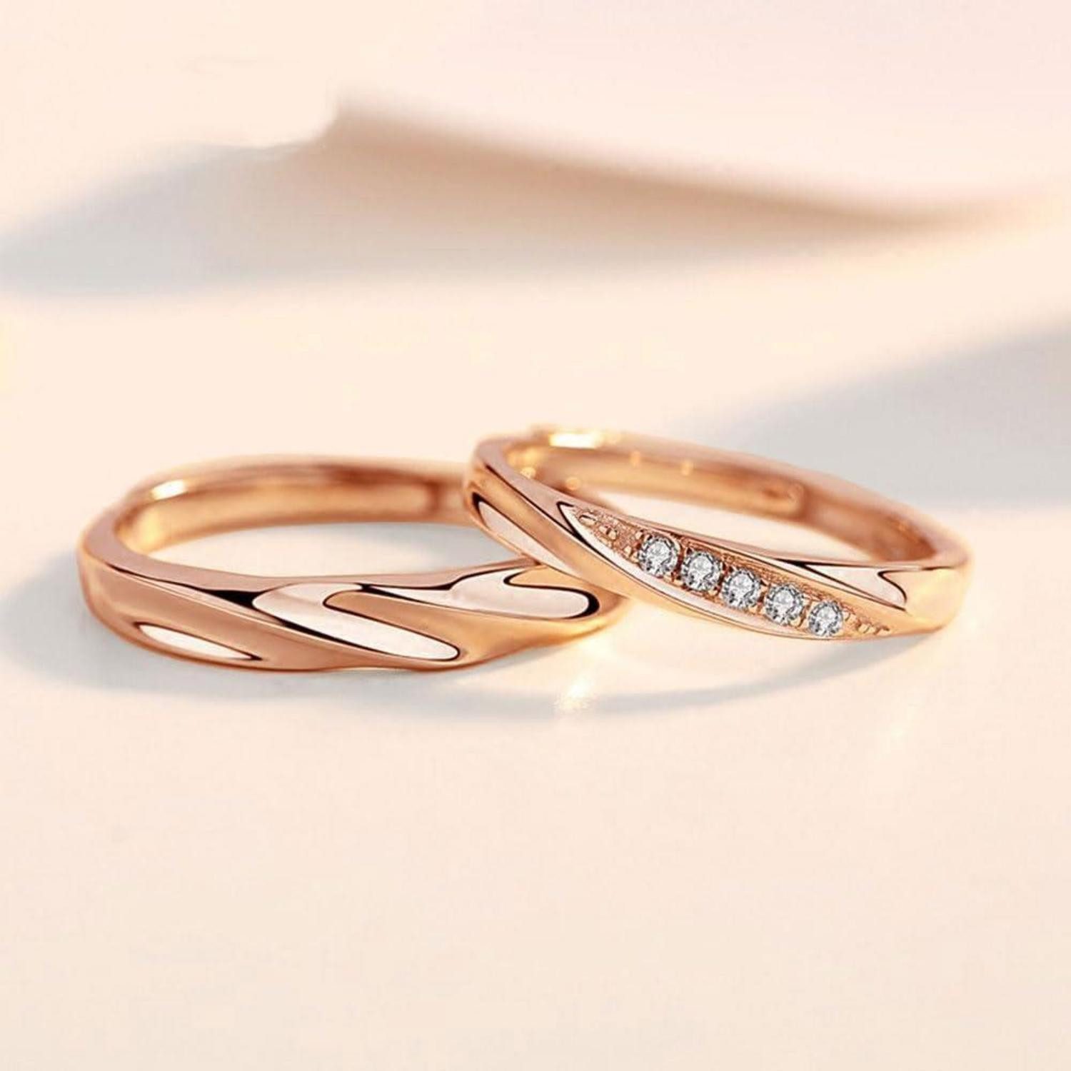 Josfeva Trauring Trauringe Paare Ringe 925 Sterling Silber Offen Verstellbar Zirkonia