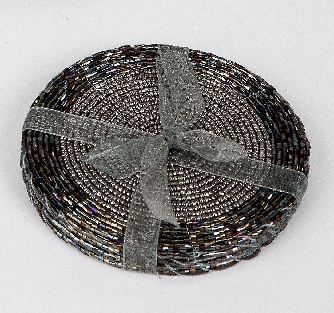formano Glasuntersetzer Perlen, Schwarz D:10cm Kunststoff