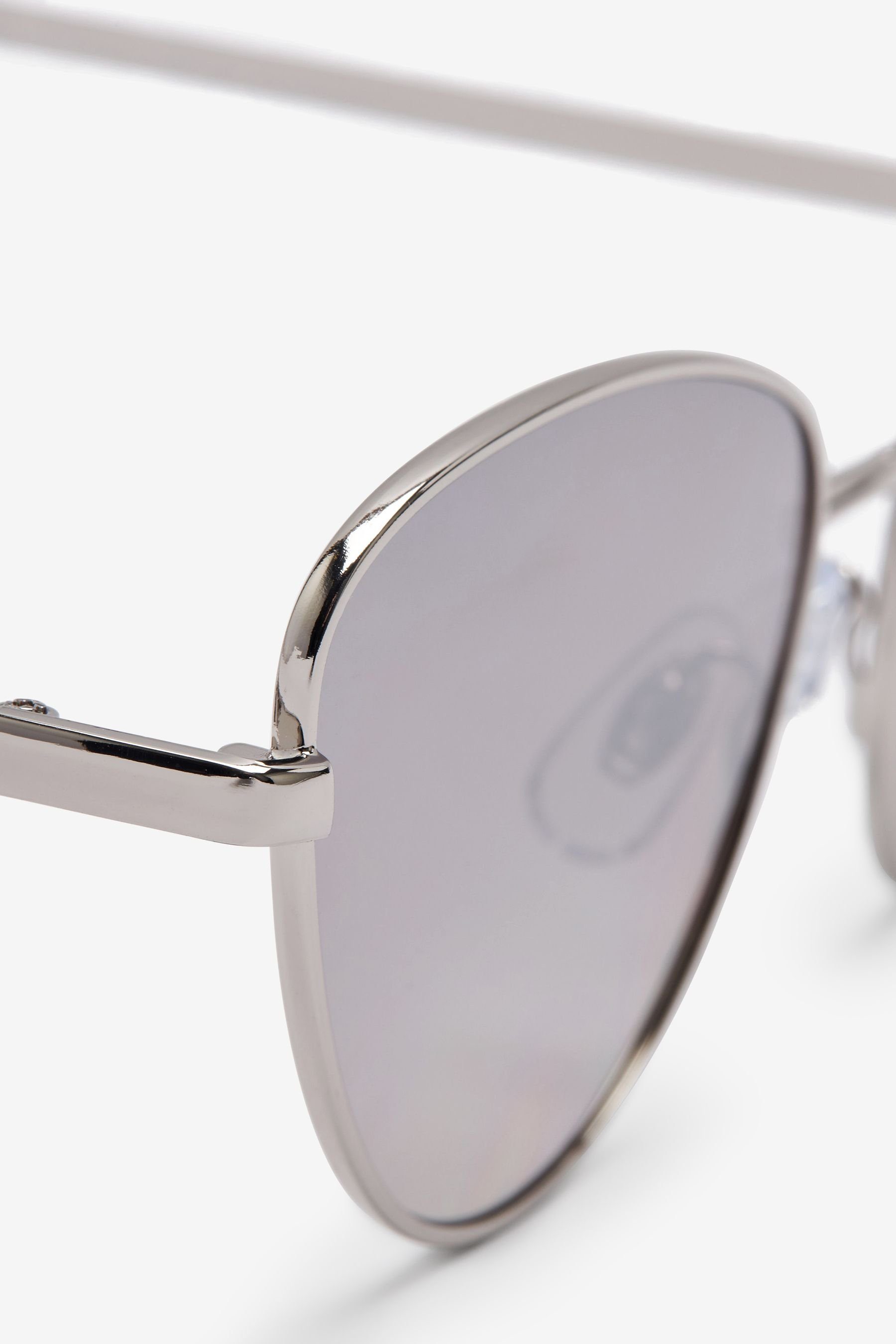 Katzenaugen-Metallgestell (1-St) Sonnenbrille Sonnenbrille mit Silver Next