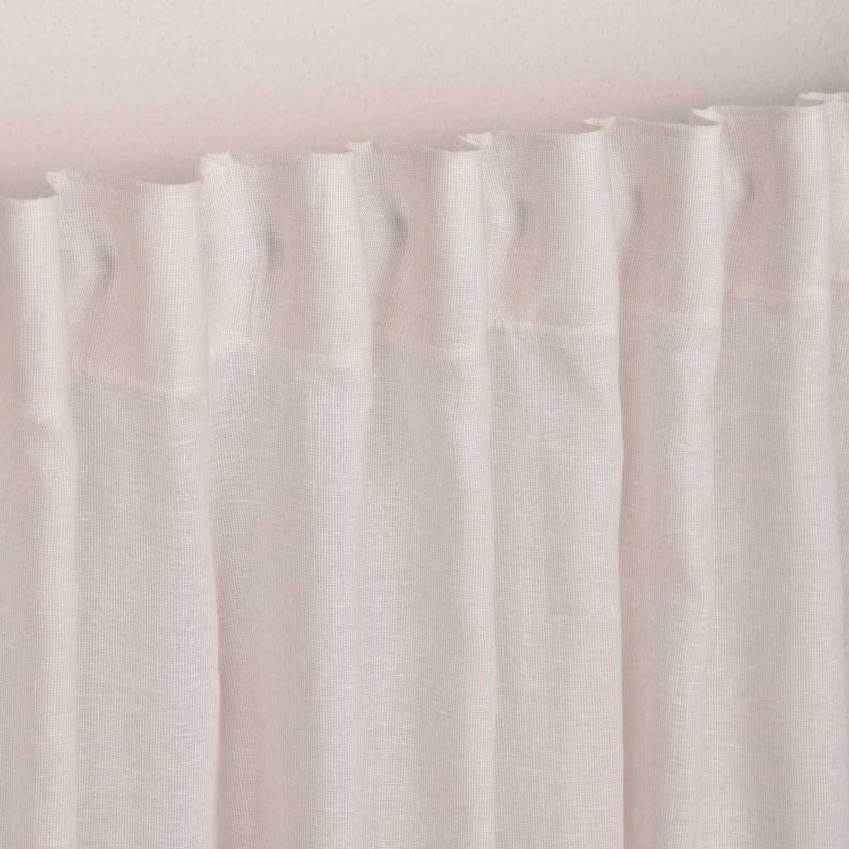 SCHÖNER LEBEN. Vorhang Gardine Leinenstruktur EASY LINEN natur 140cm breit 280cm hoch, Smokband, halbtransparent, Voile, made in Germany,handmade,mit Bleiband,pflegeleicht