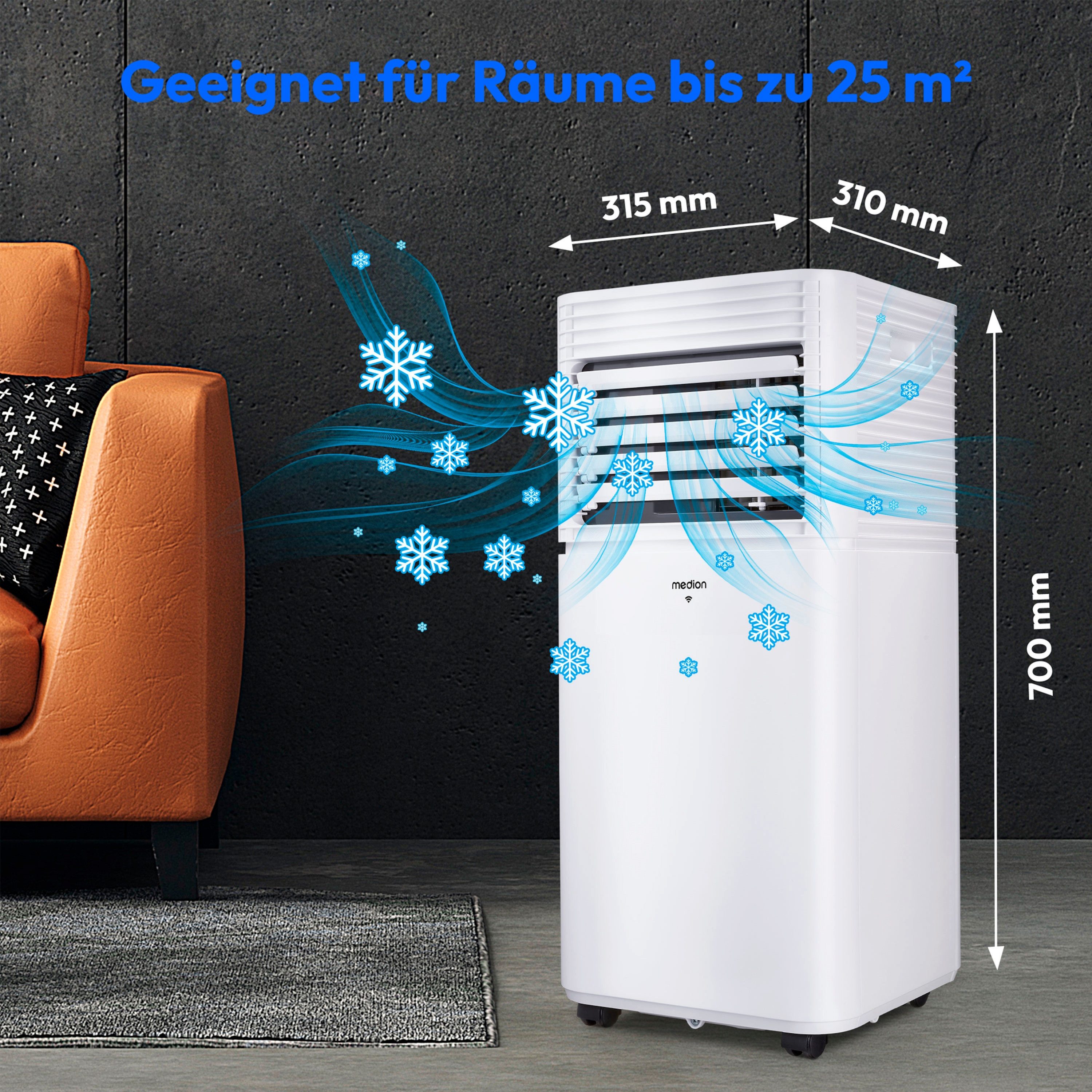 Medion® Klimagerät LIFE P701 MD37672, 7000 BTU, mobil, bis 25m², App- und S günstig online kaufen