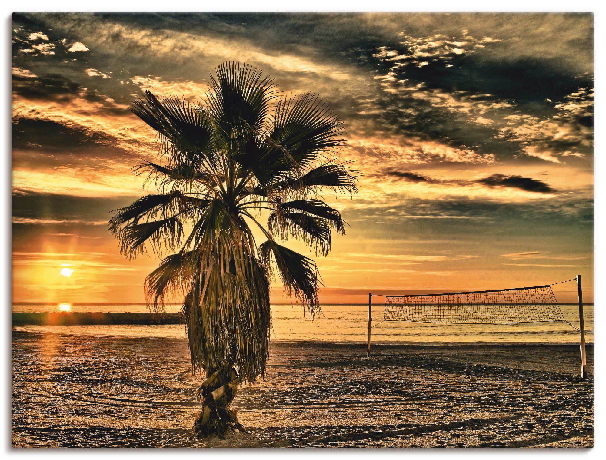 Artland Wandbild Palme bei Sonnenuntergang, Sonnenaufgang & -untergang (1 St), als Alubild, Leinwandbild, Wandaufkleber oder Poster in versch. Größen