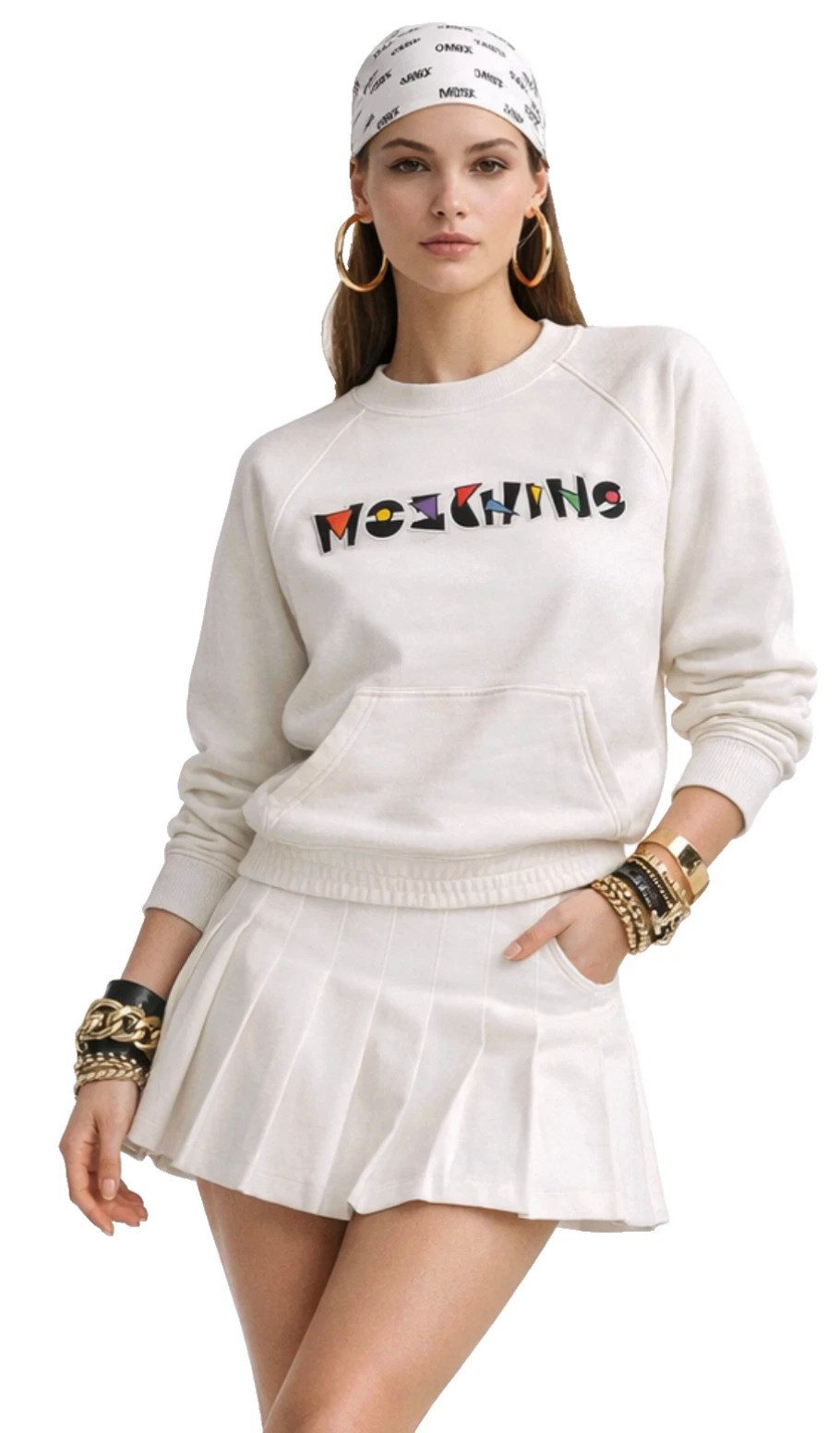 Moschino Strickpullover Couture Milano Pullover mit 3D-Stickerei Exklusivsten und hochwertigsten Kollektion von Moschino