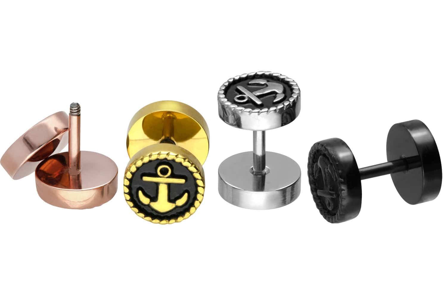 PIERCINGLINE Fake-Ear-Plug Chirurgenstahl Fake Plug ANKER (Fake Plugs, 1-tlg)