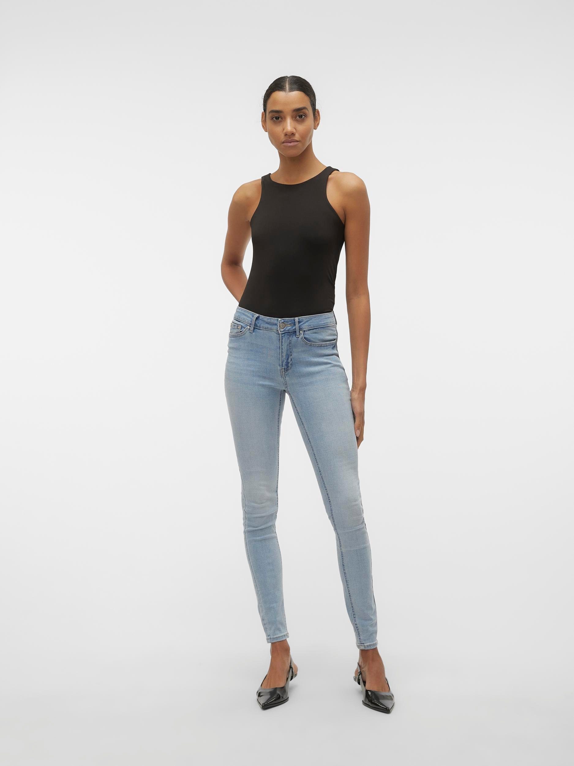 Vero Moda Skinny-fit-Jeans VMFLASH MR SKINNY JEANS LI3102 GA NOOS Baumwollmischung mit Stretch, regular waist, skinny fit