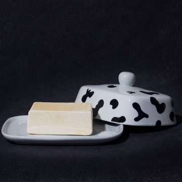 Zedelmaier Butterdose Butterdose aus Keramik,Butterschale Porzellan für Butter(250g), (Set, HYH003), Klimafreundlich, leicht zu reinigen und praktisch