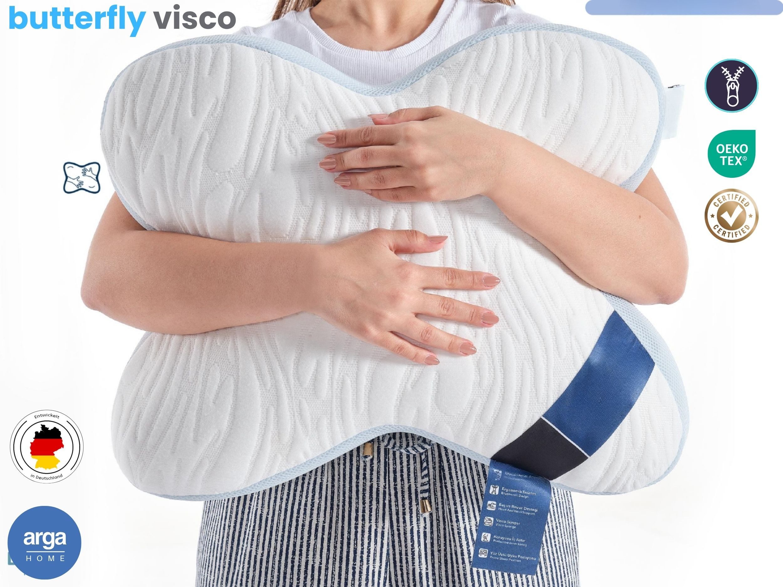 ARGAHOME Nackenstützkissen Butterfly Visco – Ergonomisches Seitenschläfer - günstig online kaufen