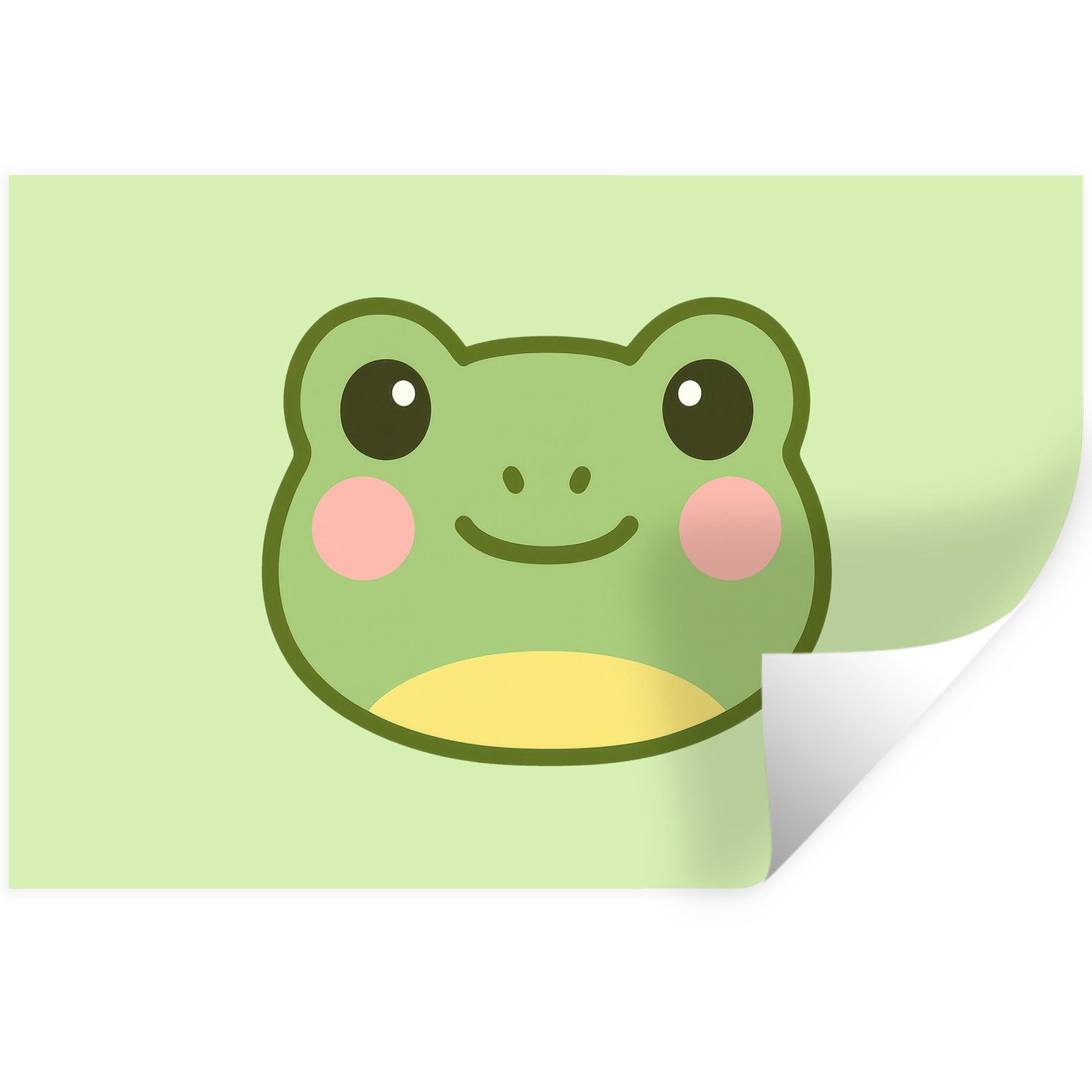 MuchoWow Wandsticker Frosch - Grün - Freundlichkeit (1 St), Wanddeko, Aufkleber, Wandtattoo, 120x80 cm