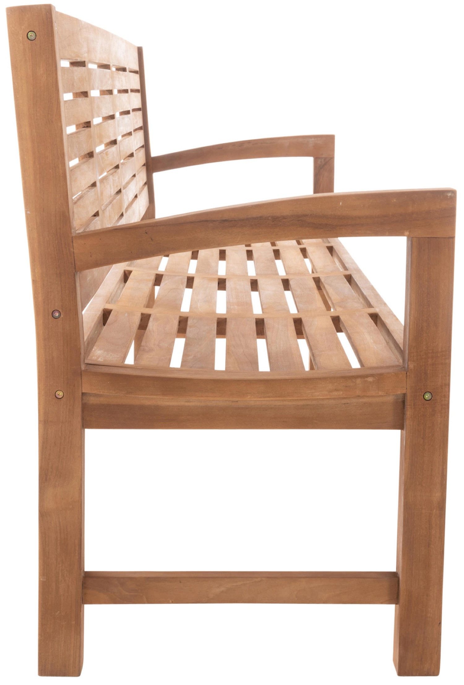 TPFGarden Gartenbank Halmur, Teak-Holz Garten Bank Sitzbank massiv mit Sprossendesign 240 cm