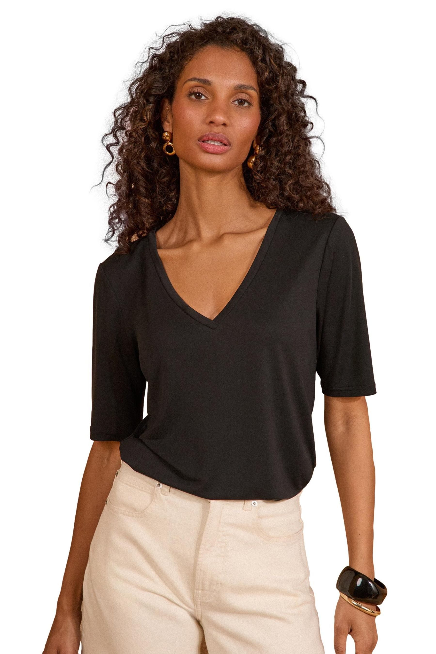 Love & Roses V-Shirt Love & Roses T-Shirt mit V-Ausschnitt, Regular (1-tlg)