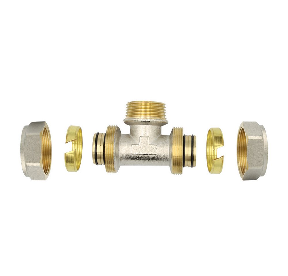 Thumbnail - PipeTec Deutschland Gewindefitting Klemmring Schraubfitting T-Stück 32x3 mm 1 Zoll Aussengewinde