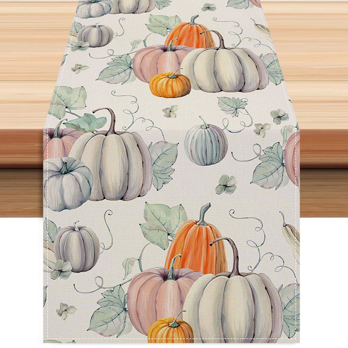 Tischläufer Halloween Tischläufer Leinen mit Kürbis Druck