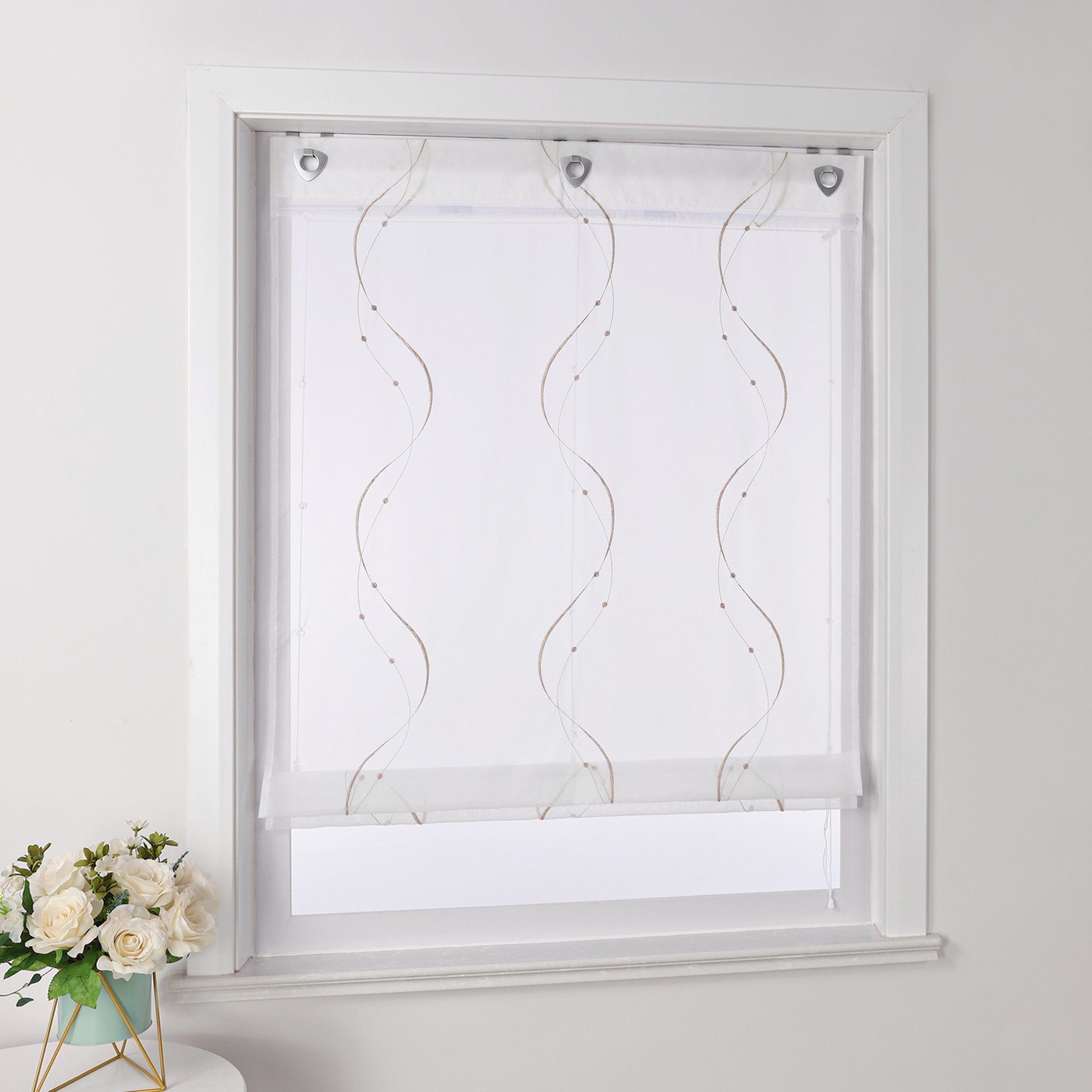 Joyswahl Raffrollo, mit Hakenaufhängung, mit U-Haken Ösenrollo Modern Besti günstig online kaufen