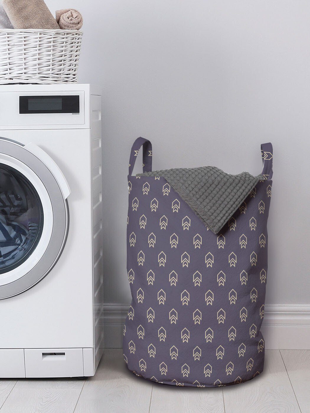 Abakuhaus Wäschesäckchen Wäschekorb und Waschsalons, Zusammenfassung Kordelzugverschluss Basic mit Pfeil Griffen für