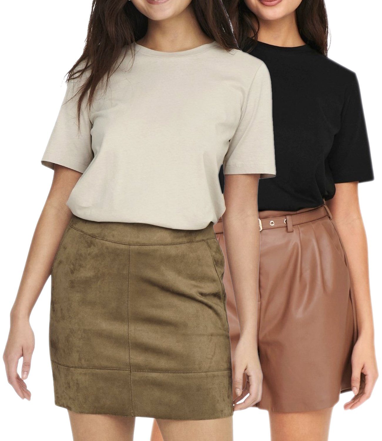 ONLY T-Shirt (2er-Pack) Basic Shirt im günstig online kaufen