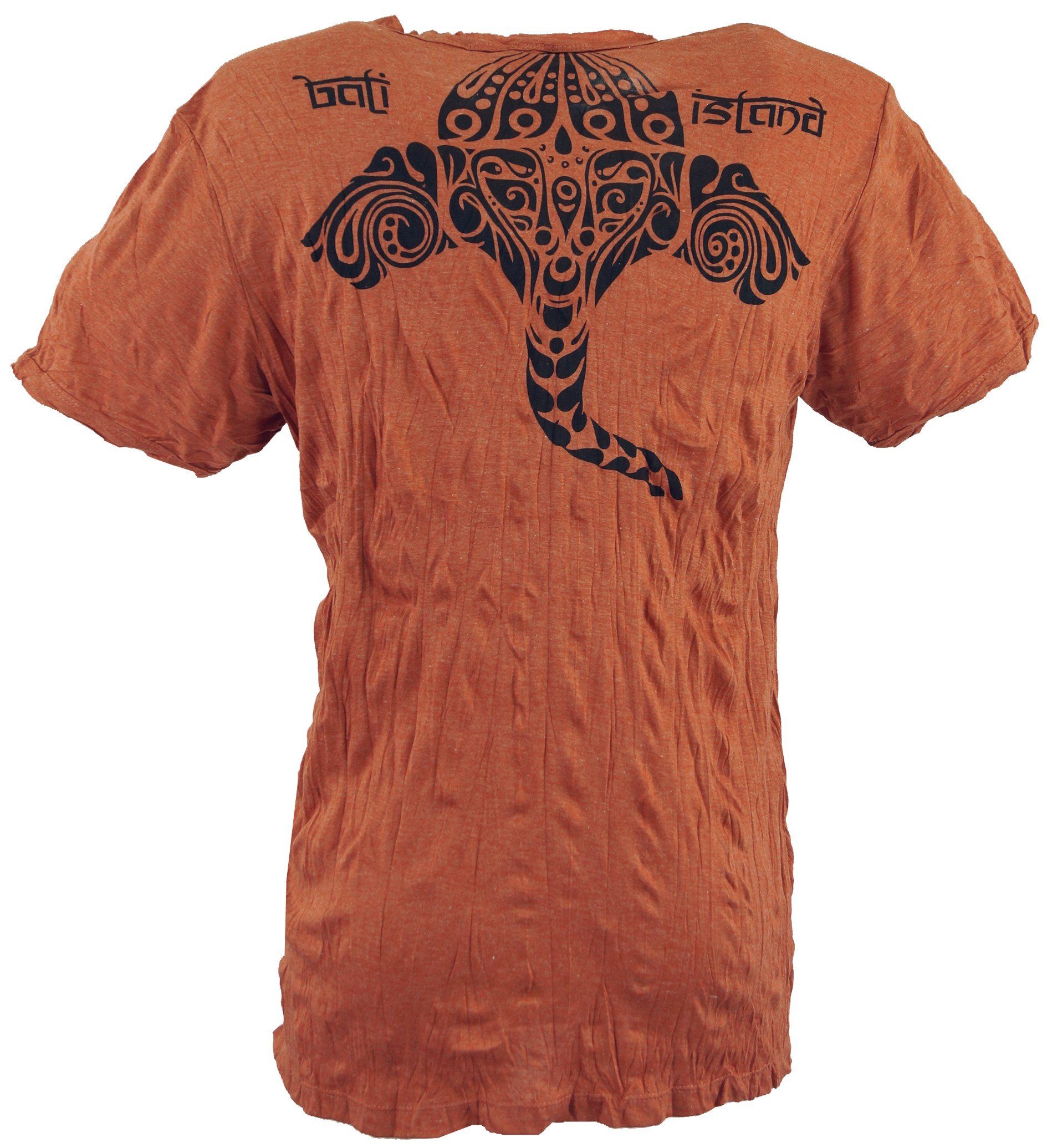 - Bekleidung alternative Guru-Shop rostorange T-Shirt Tribal Festival, T-Shirt Ganesha Goa Sure Style,