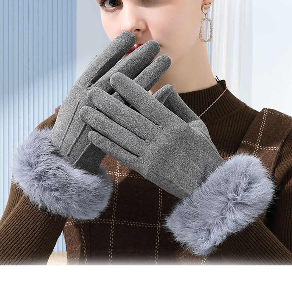 CTGtree Baumwollhandschuhe Handschuhe Touchscreen Damen Handschuhe Winter Warme Winddicht
