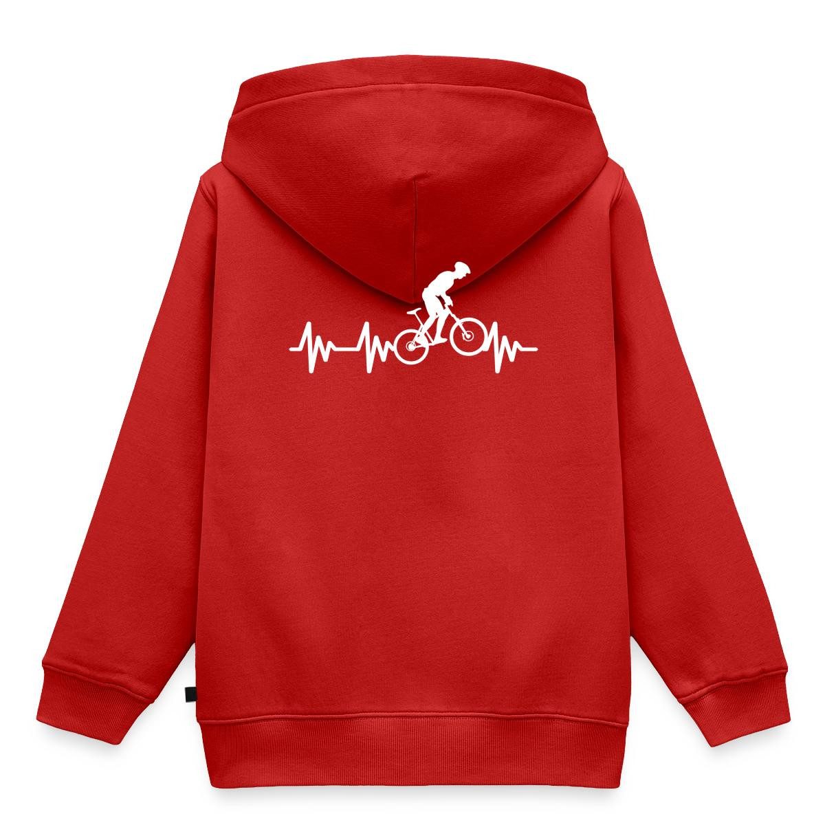 Spreadshirt Hoodie Mountainbike Herzschlag EKG Berge MTB Biking Kinder Premium Hoodie (1-tlg)