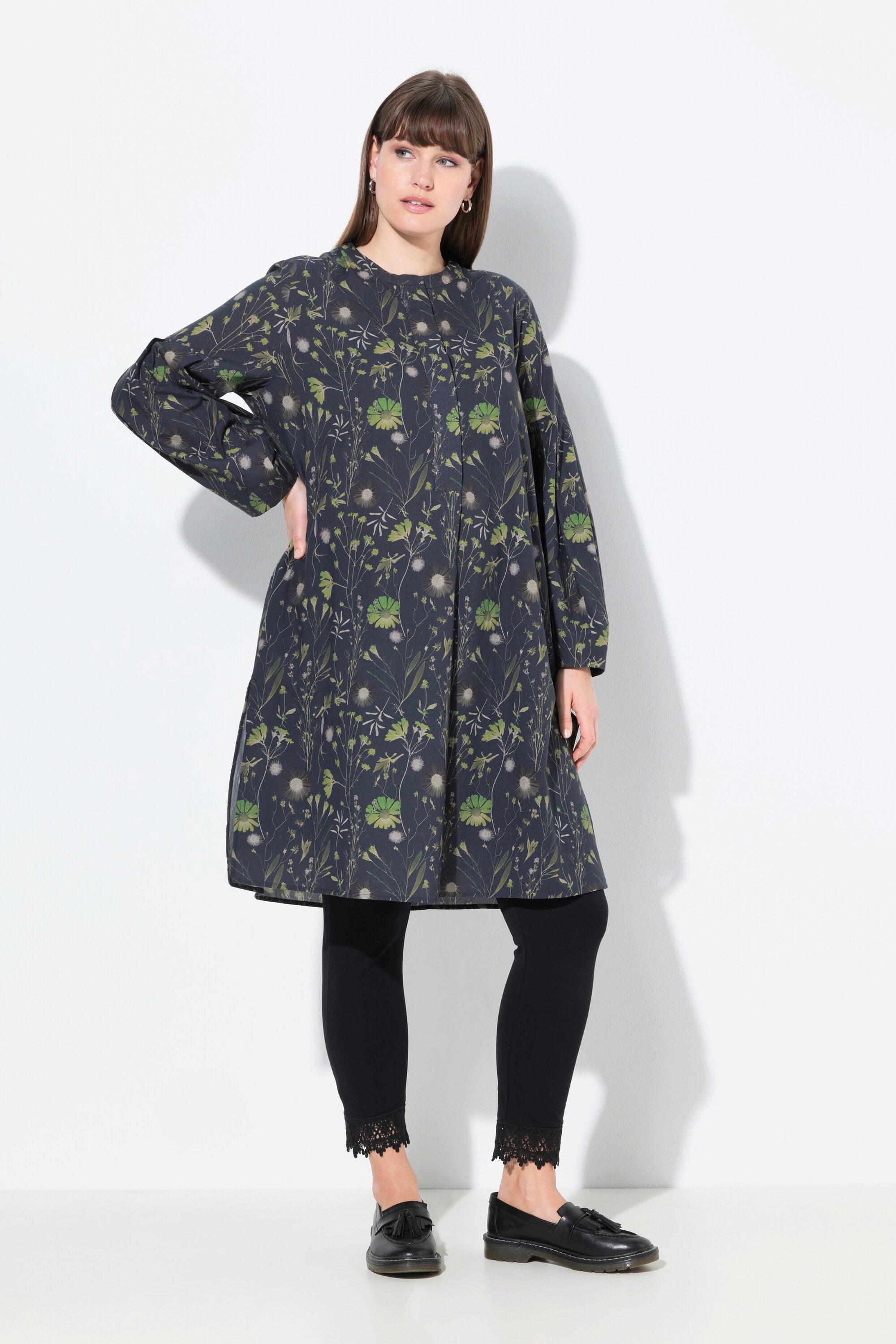 Ulla Popken Tunika Long-Tunika A-Linie Rundhals günstig online kaufen