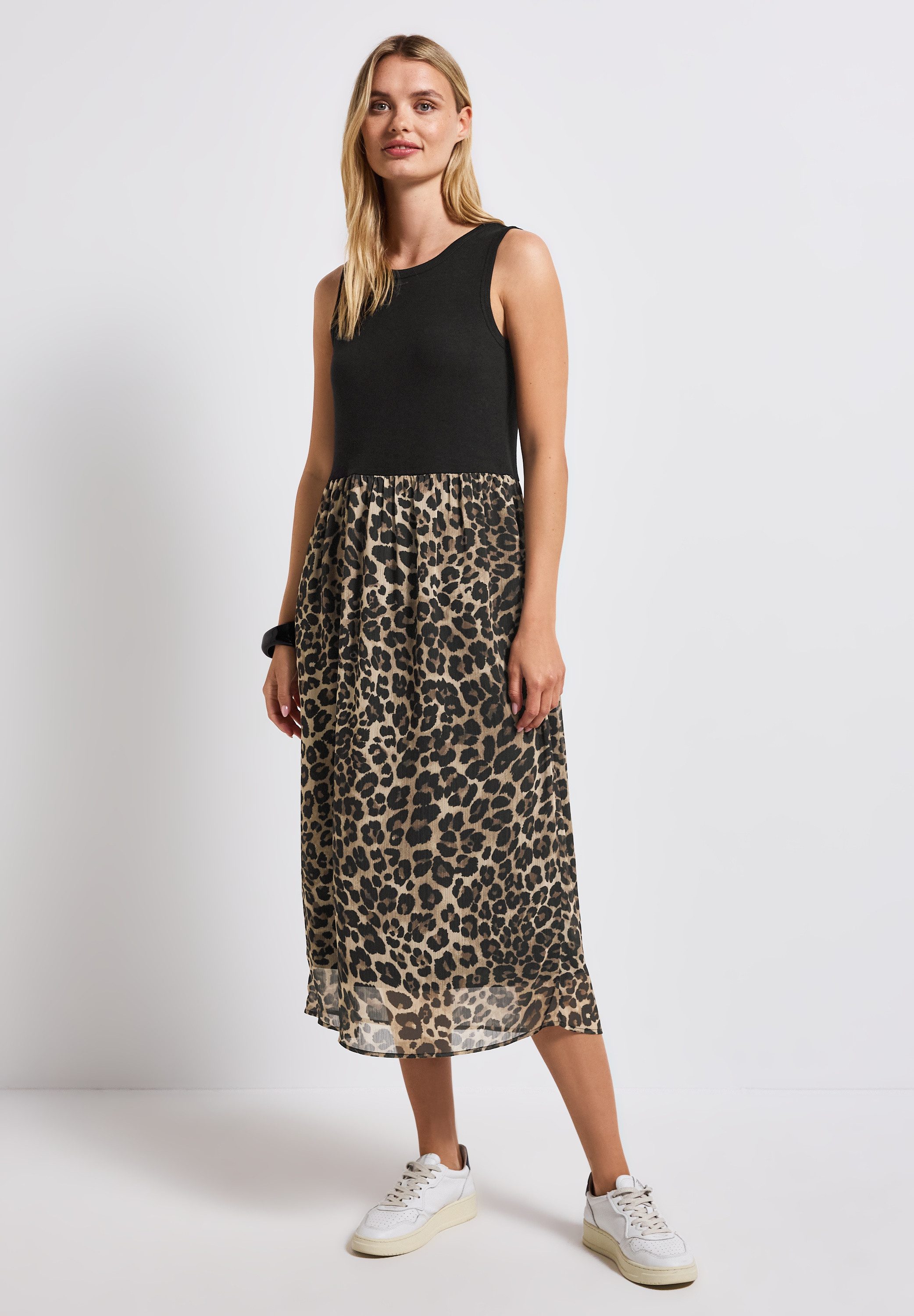 STREET ONE Midikleid mit Animal Print-Mix