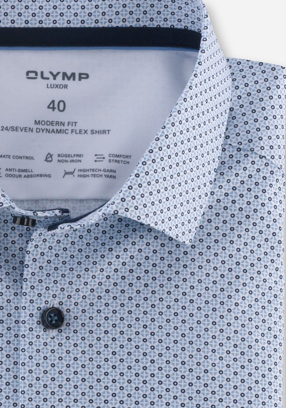 Modern der OLYMP fit aus Businesshemd Luxor der Luxor aus bleu modern 24/7 Fit-Serie