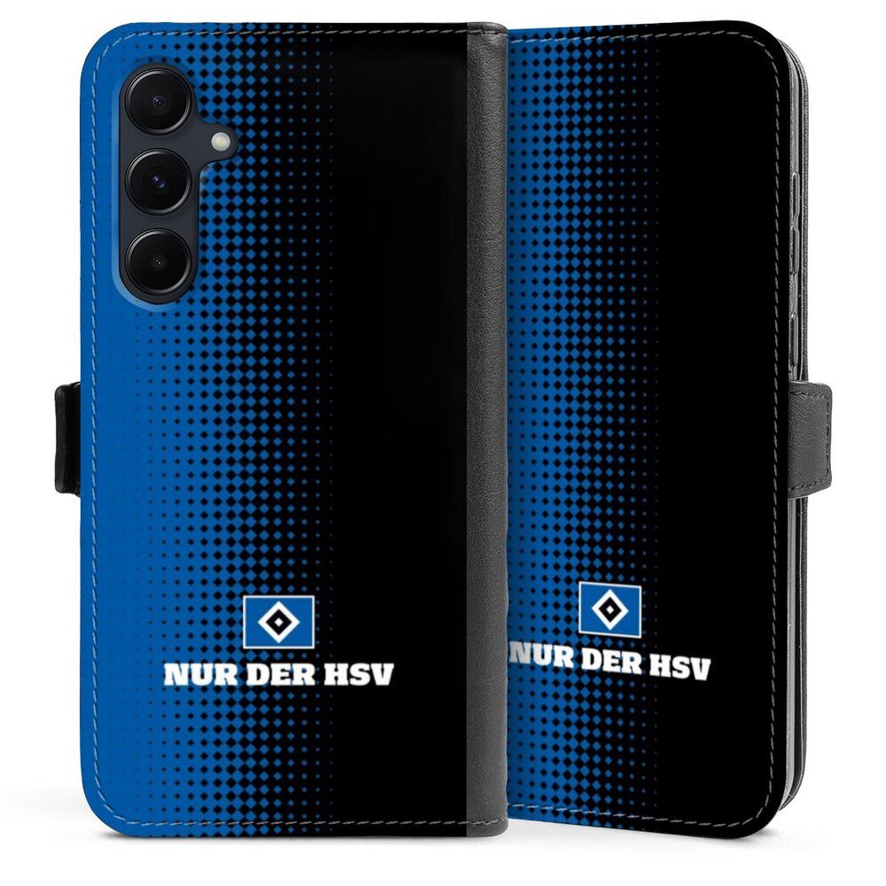 DeinDesign Handyhülle HSV Logo Offizielles Lizenzprodukt Nur der HSV - Rautenraster Schwarz, Samsung Galaxy A55 5G Hülle Handy Flip Case Wallet Cover