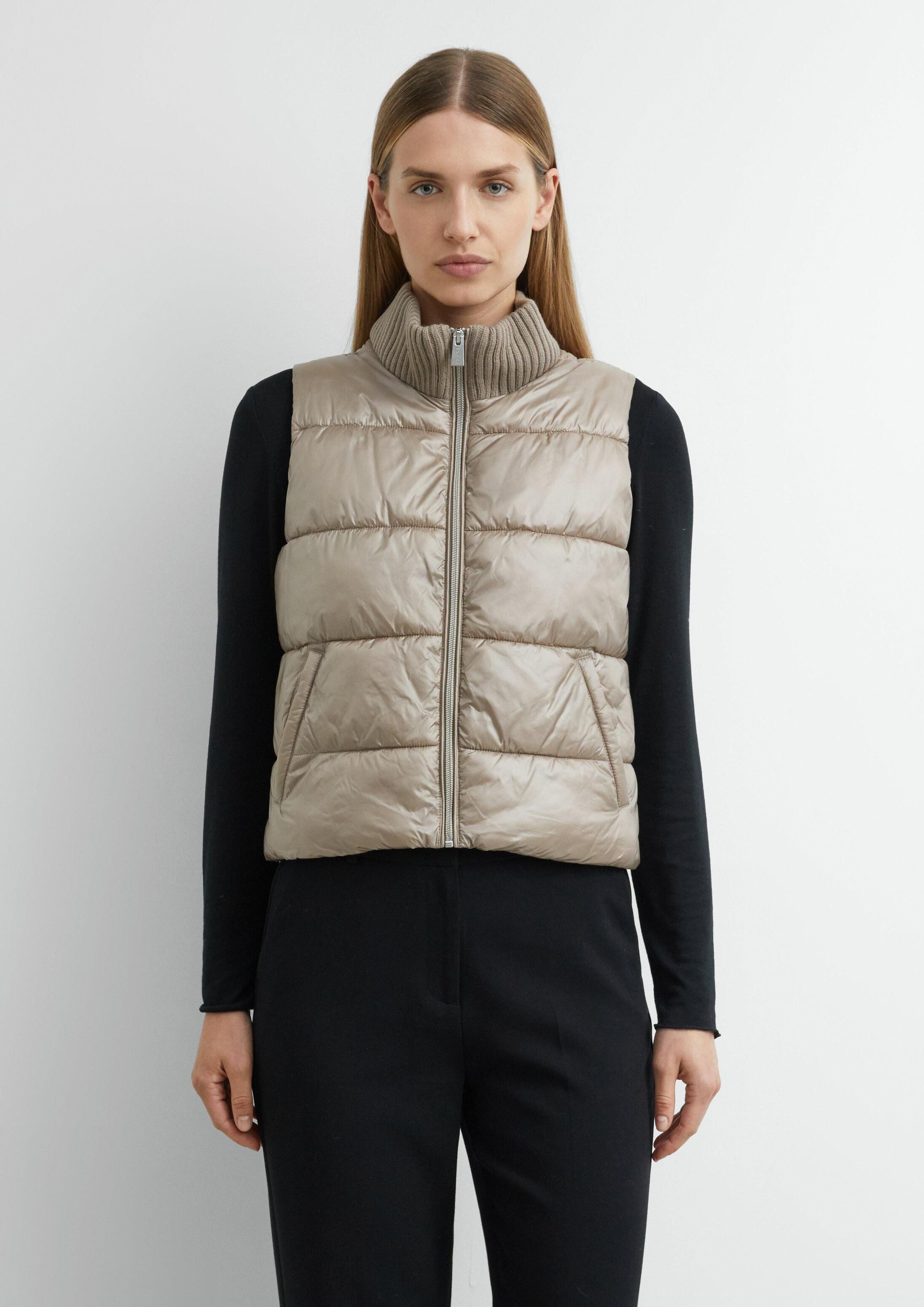 comma Outdoorjacke Outdoor-Weste Pufferweste mit Strickkragen