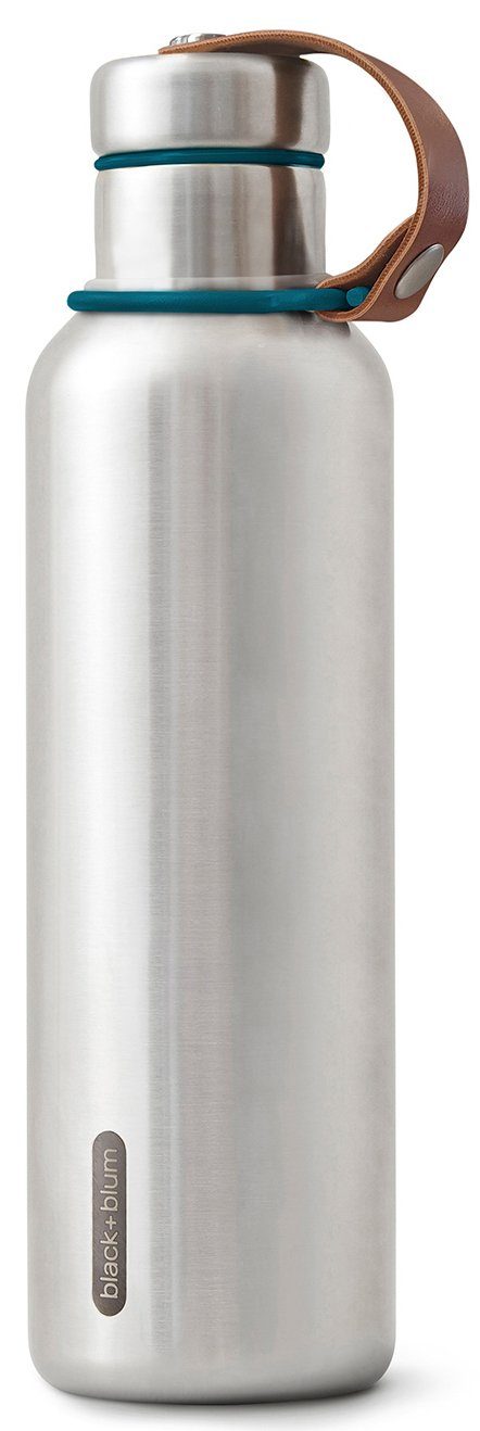 black+blum Isolierflasche Insulated Bottle, Edelstahl, Tragschlaufe aus Kunstleder, 500 ml