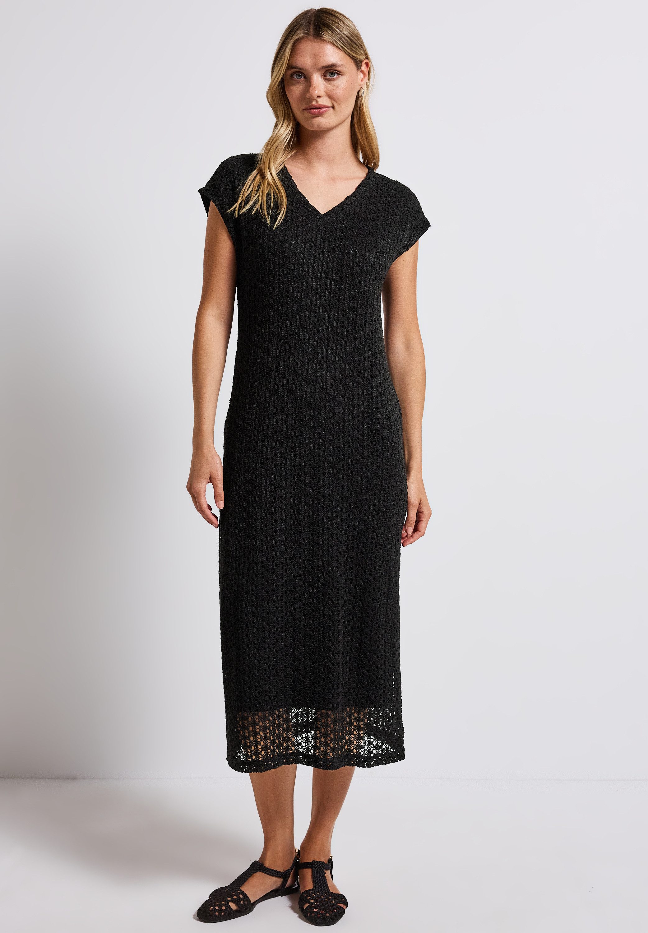 STREET ONE Midikleid in Unifarbe günstig online kaufen