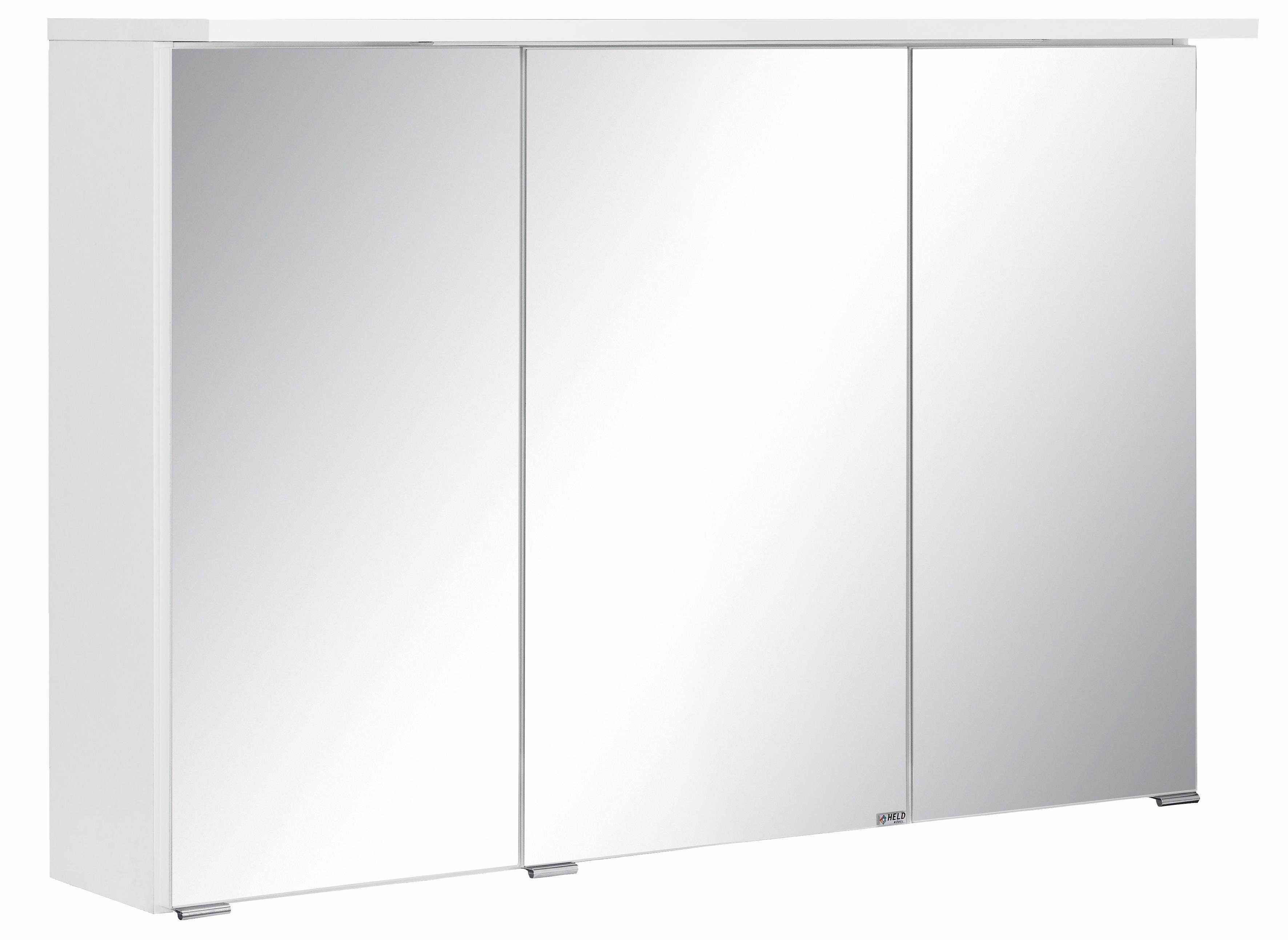 HELD MÖBEL Spiegelschrank Ravenna Breite 90 cm weiß | weiß | Spiegelschränke