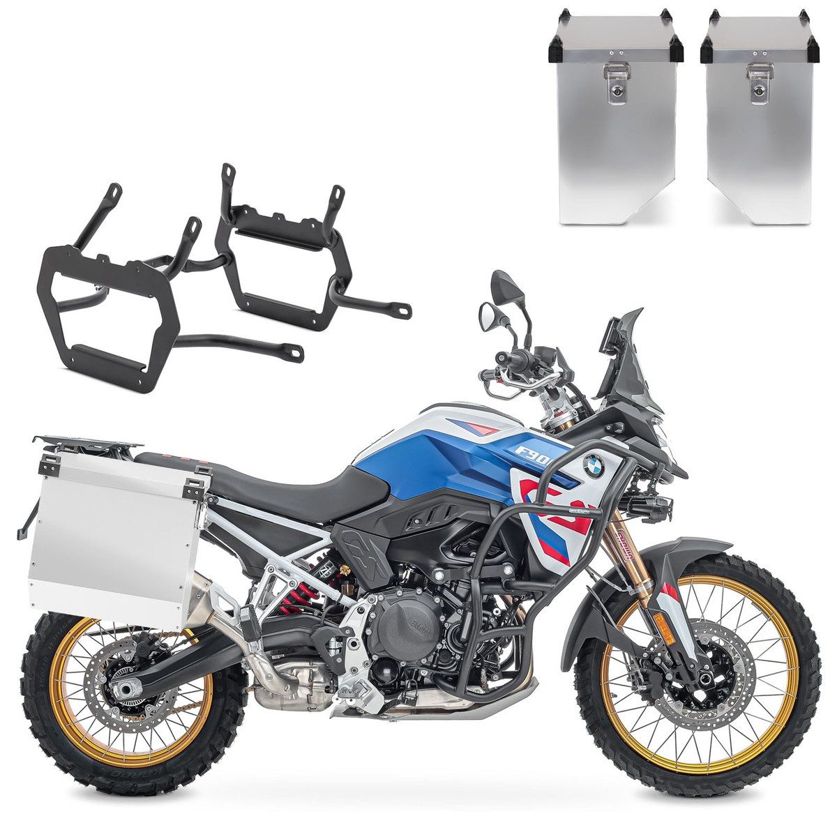 Bagtecs Kofferset Set Alukoffer + Kofferträger passend für BMW F 900 GS 24-25 Aluminium