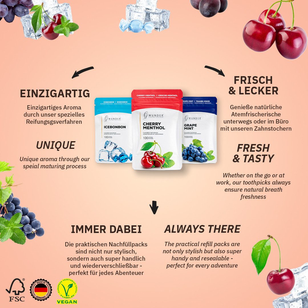 Wunder Zahnstocher Mundpflegecenter Wunder Zahnstocher mit Geschmack - Fresh Breath Pack