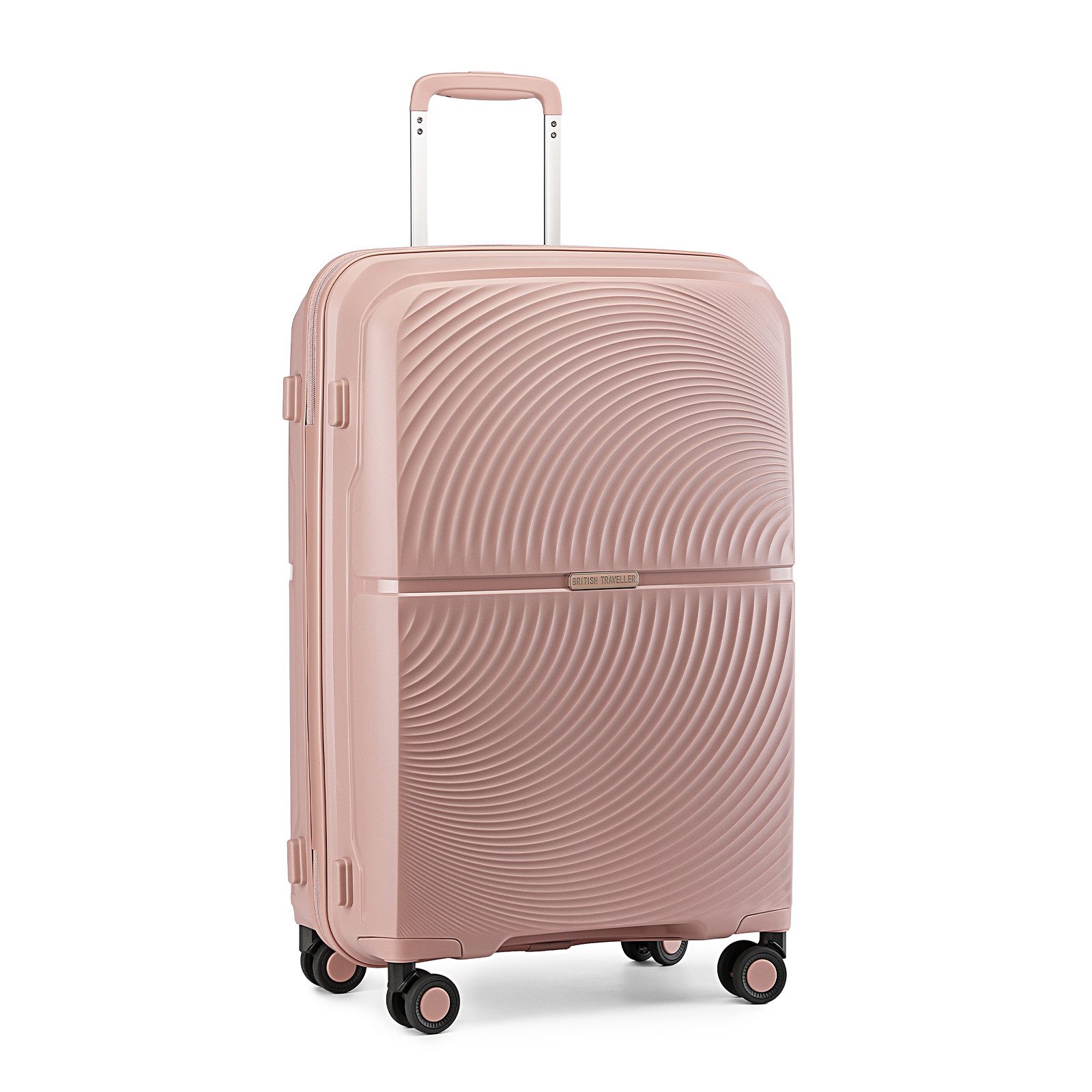 British Traveller Koffer Hartschale Koffer Trolley PP Handgepäck Reisekoffer mit 4 Spinnerräder