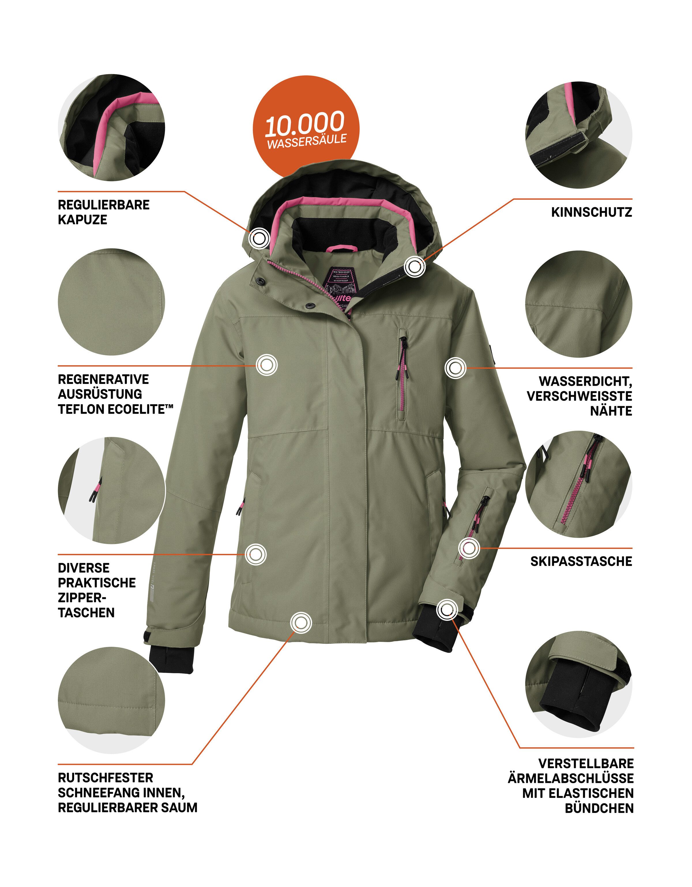 Killtec Skijacke KSW 205 GRLS SKI JCKT Wasserdichte, atmungsaktive Ski-Jacke mit verstellbarer Kapuze – Bild 5 von 5