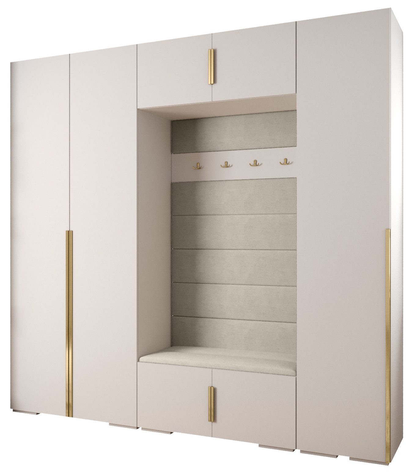 ABIKS MÖBEL Kompaktgarderobe INOVA 1 SATZ 8 Möbelset, Garderobe mit Kleiderstange und Regalen
