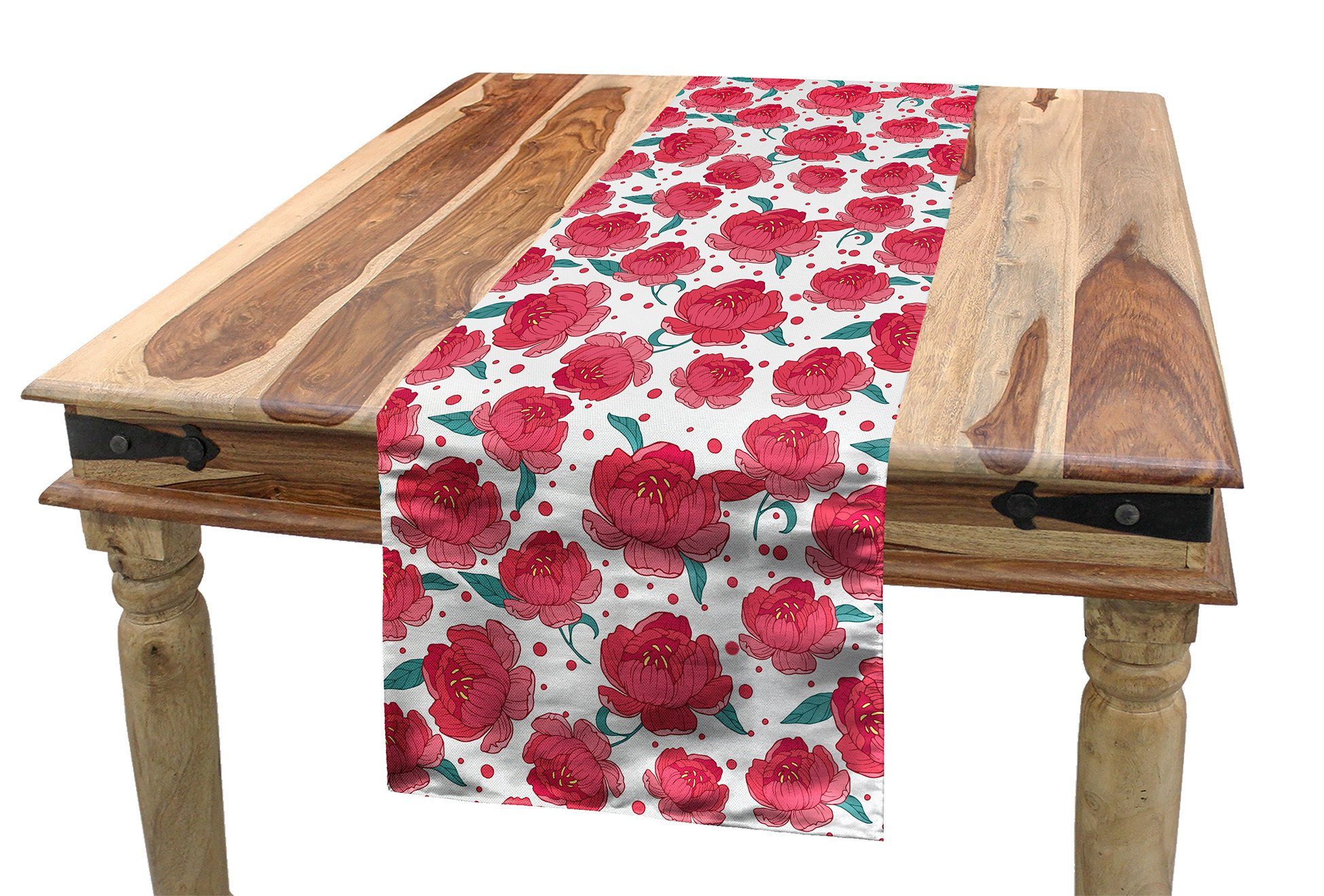Abakuhaus Tischläufer Esszimmer Küche Rechteckiger Dekorativer Tischläufer, Blumen Romantische Blüten Frühling
