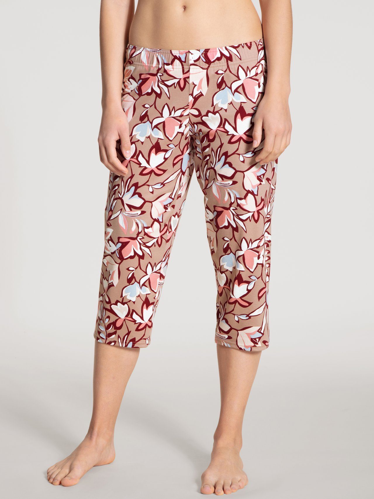 Damen Hosen CALIDA Pyjamahose Calida Loungehose 3/4 almondine 28053 (1-tlg., 1 Stück) 3/4 Hose aus reiner Baumwolle