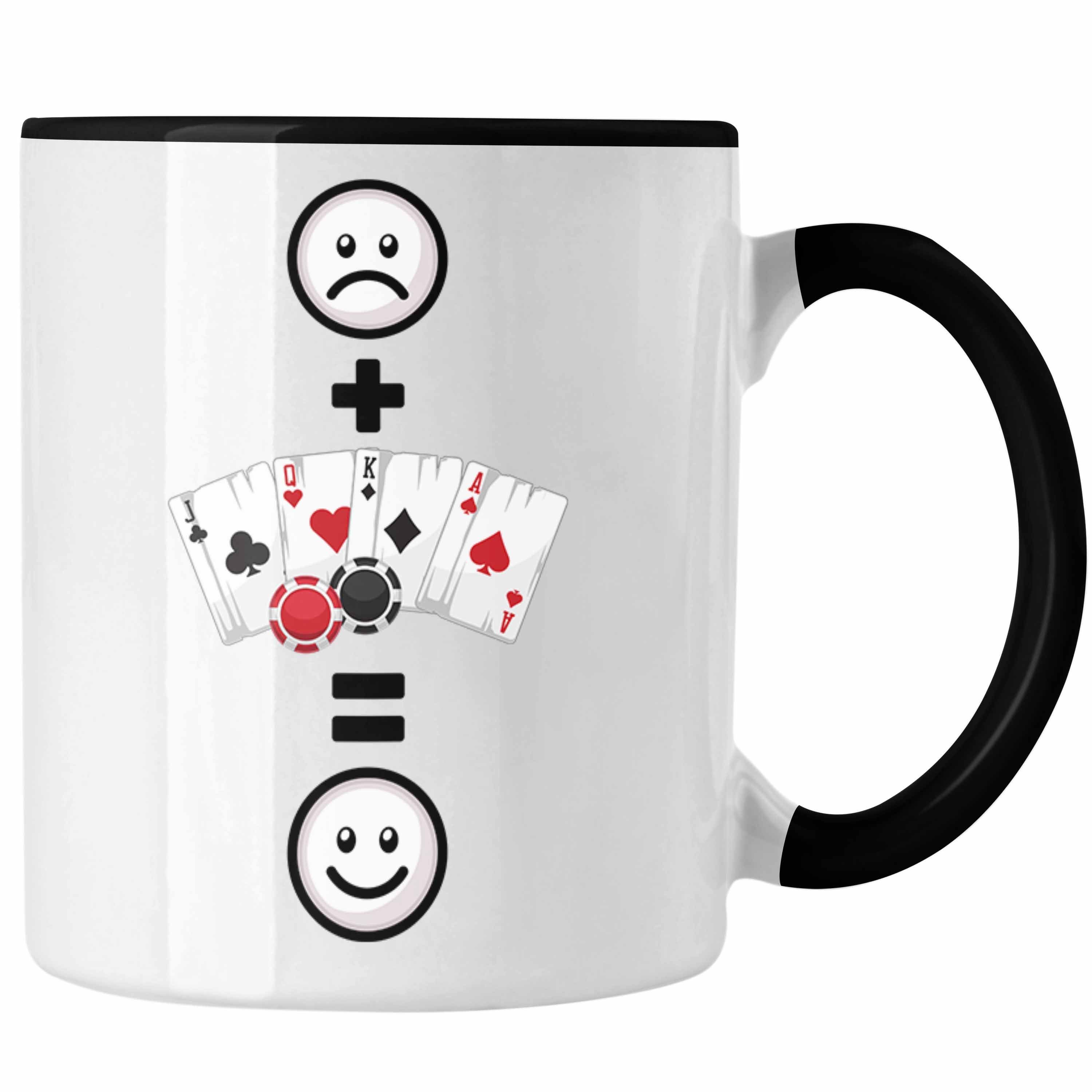 Trendation Tasse Poker Tasse Geschenk für Poker-Spieler Geburtstag Lustige Geschenkidee Schwarz