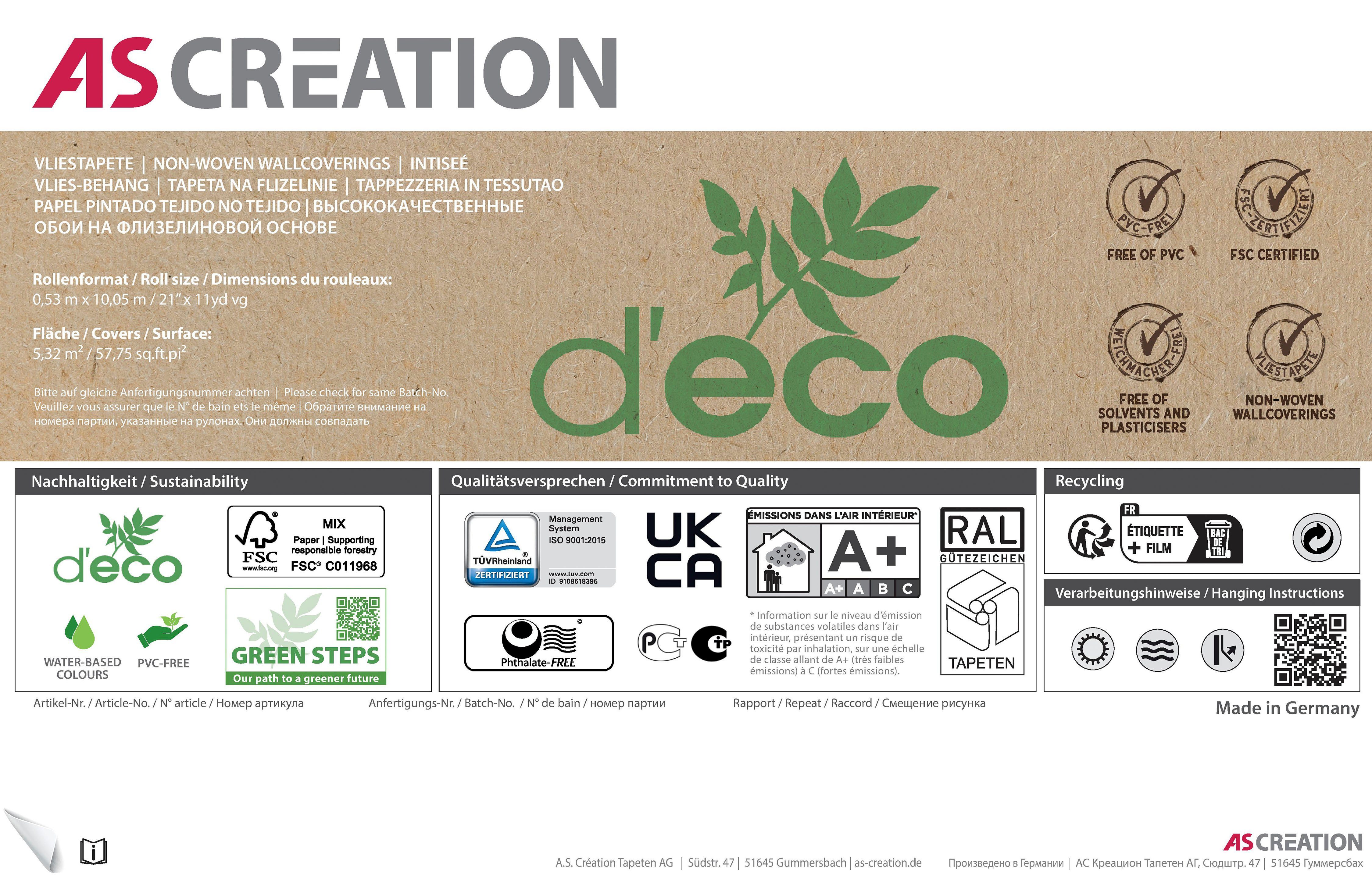 A.S. Création Vliestapete Natural Living Unitapete, leicht strukturiert, gemustert, matt, neutral, (1 St), PVC-Frei ressourcenschonende skandinavisches Tapeten Wohnzimmer. Reduzierter Preis € 19,99. Unverbindliche Preisempfehlung € 61,95, (€ 3,76 pro 1 qm)