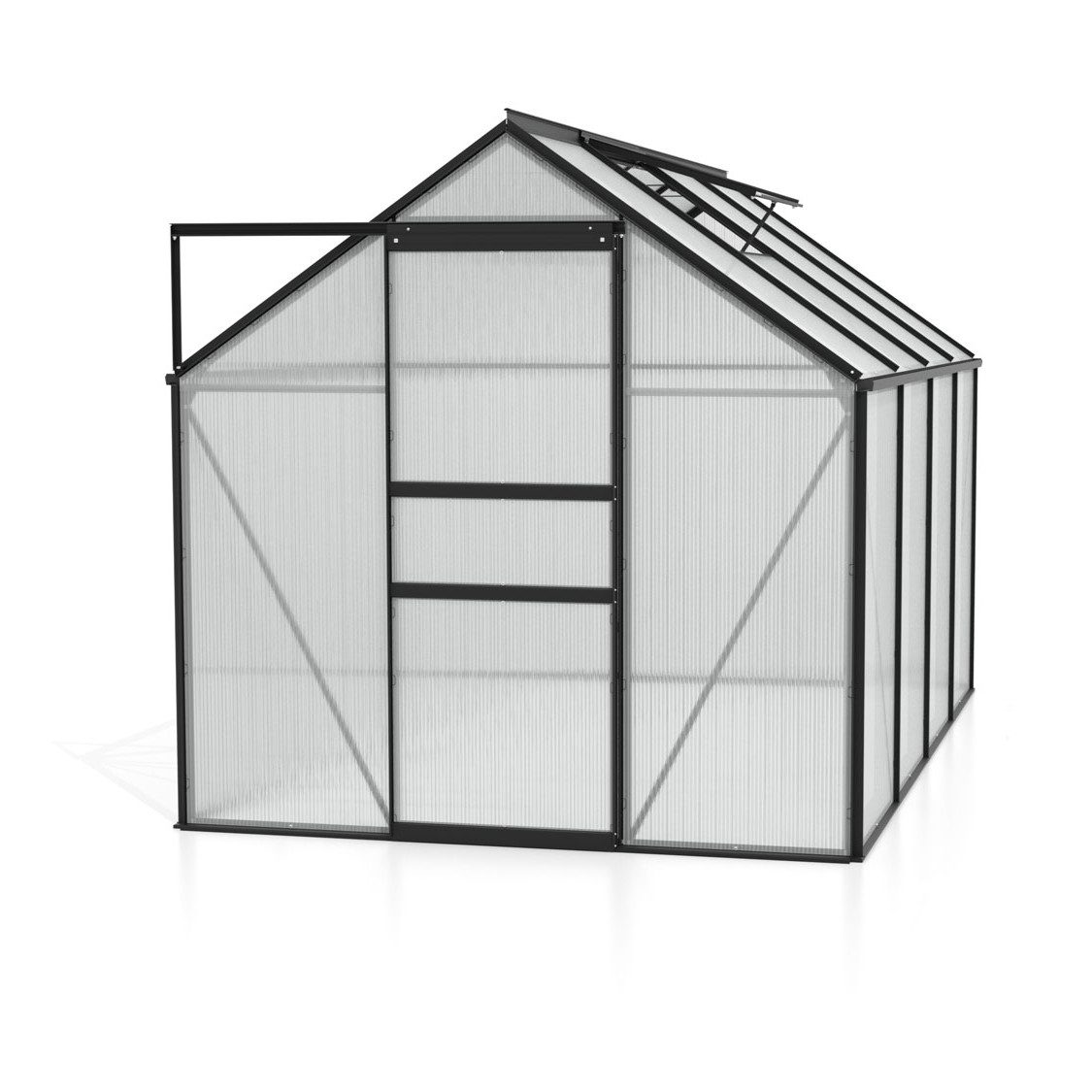 Vitavia Gewächshaus Calypso 5800, 4 mm Wandstärke, mit 4 oder 6 mm Hohlkammerplatten, inkl. Regenrinne