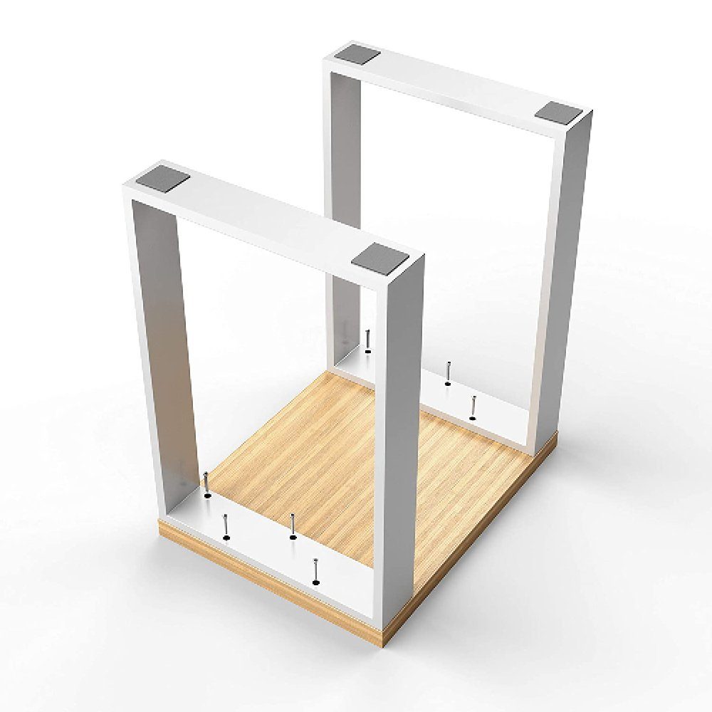 sossai® Tischgestell XXL Stahl Tischkufen 50-70cm x 72cm in Weiß (2-St), Rahmen: 100mm Breit