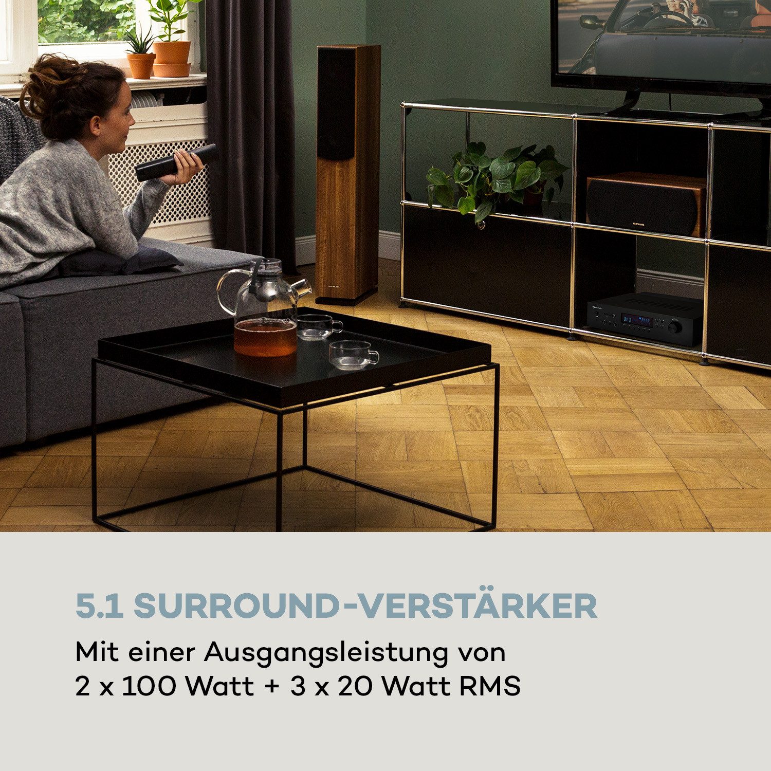 Auna AMP-H260 Audioverstärker (Anzahl Kanäle: 5.1 Surround-Verstärker, Digital Audio Bluetooth Verstärker HiFi Stereo Amplifier)