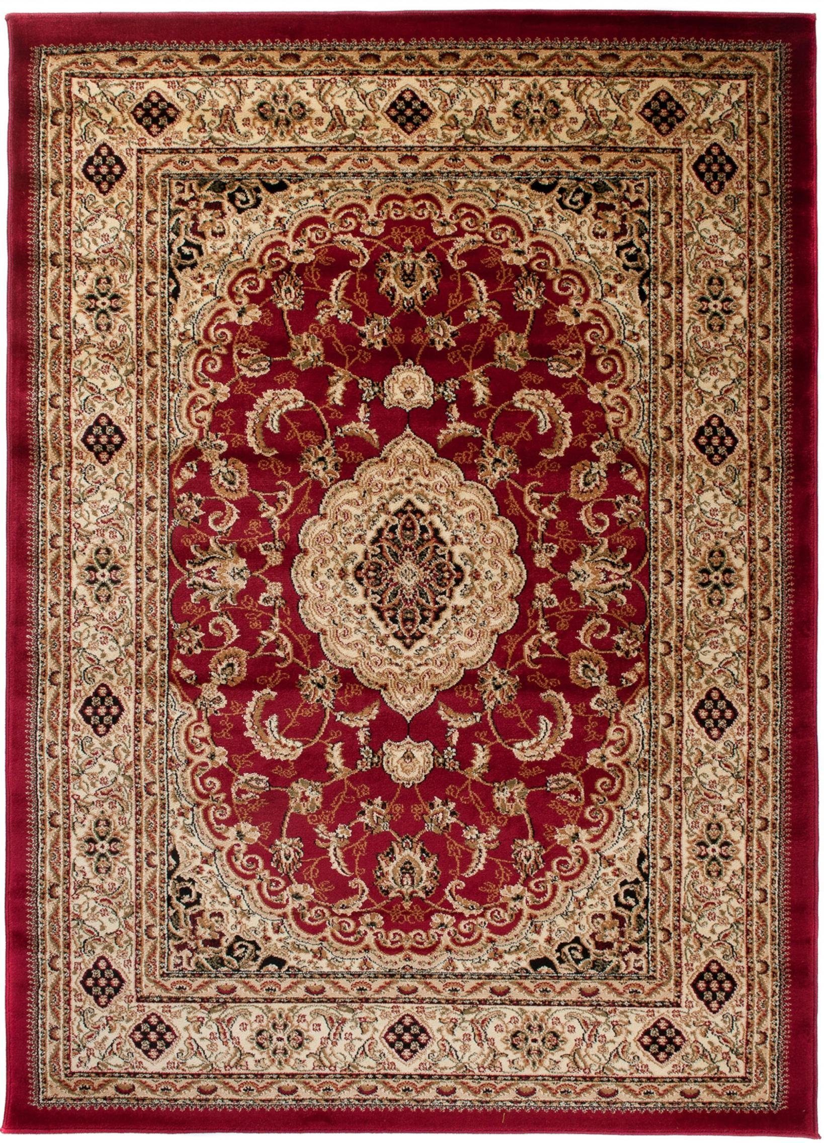Mazovia Orientteppich Oriente Teppich - Traditioneller Teppich Orient Rot Beige, 60 x 100 cm, Geeignet für Fußbodenheizung, Pflegeleicht, Wohnzimmerteppich