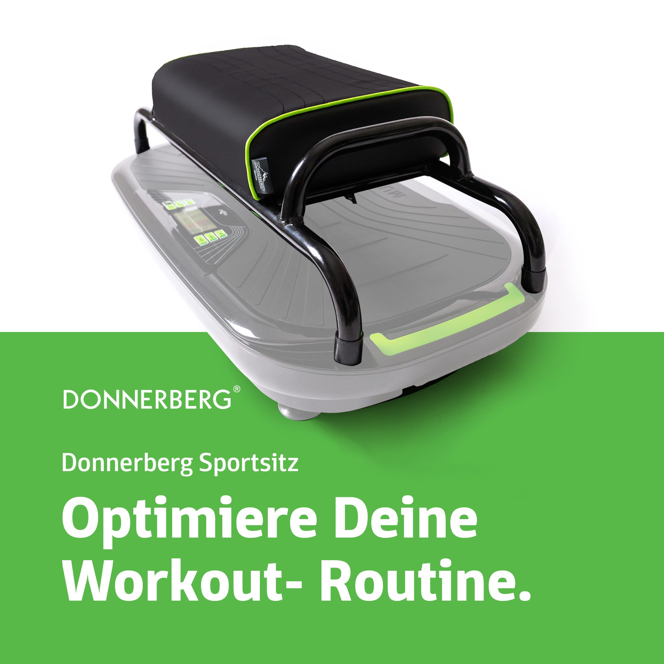 Donnerberg Vibrationsplatte Sport MP-999 SET, 32 Intensitätsstufen, (2 tlg), 3 Vibrationsarten + Zubehör für Ganzkörpertraining + Sitz