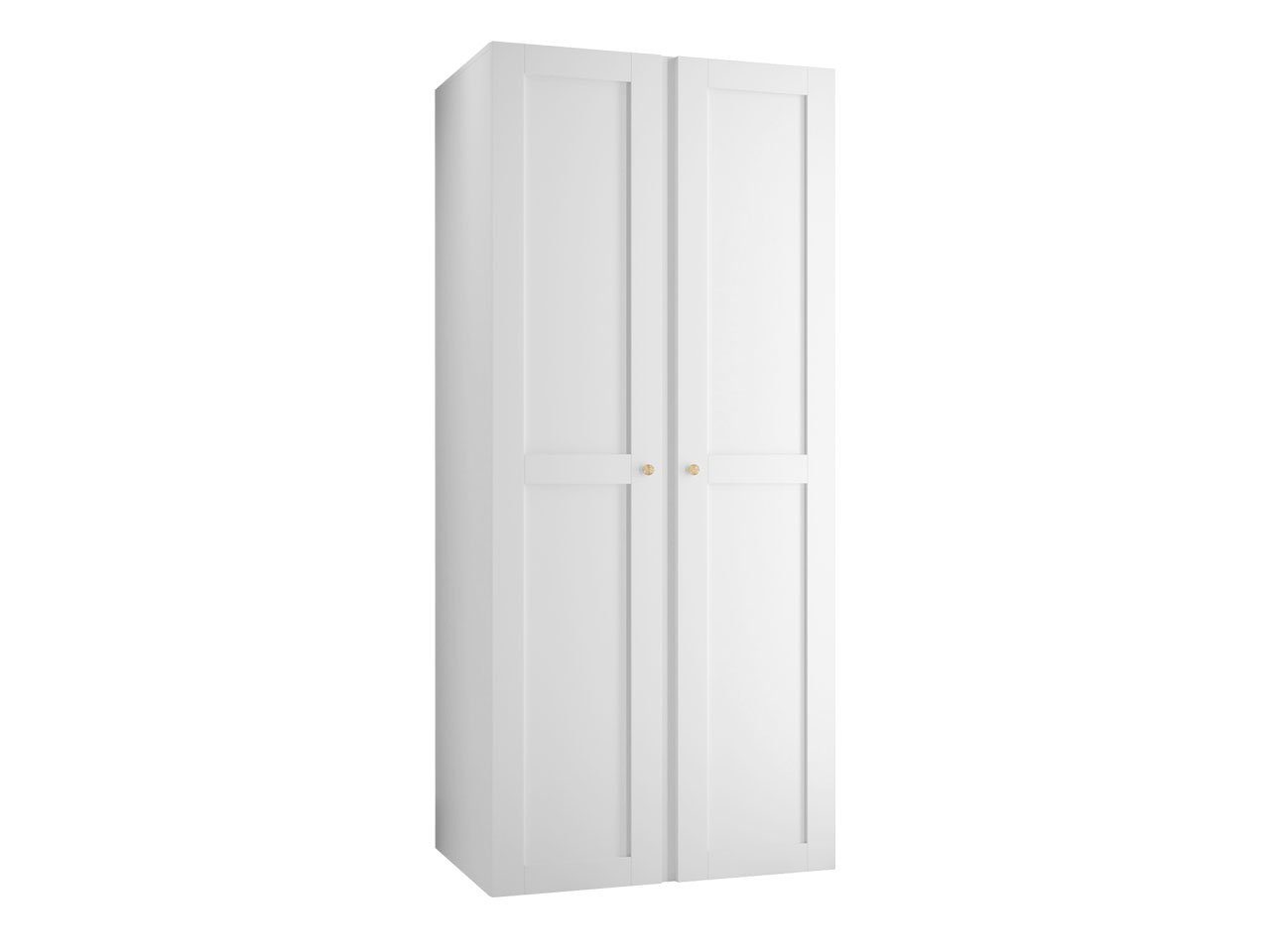 MIRJAN24 Kleiderschrank Orion Ramiro 2D (mit Drehtür) Kleiderhaken, Metallgriffe in der Farbe Gold