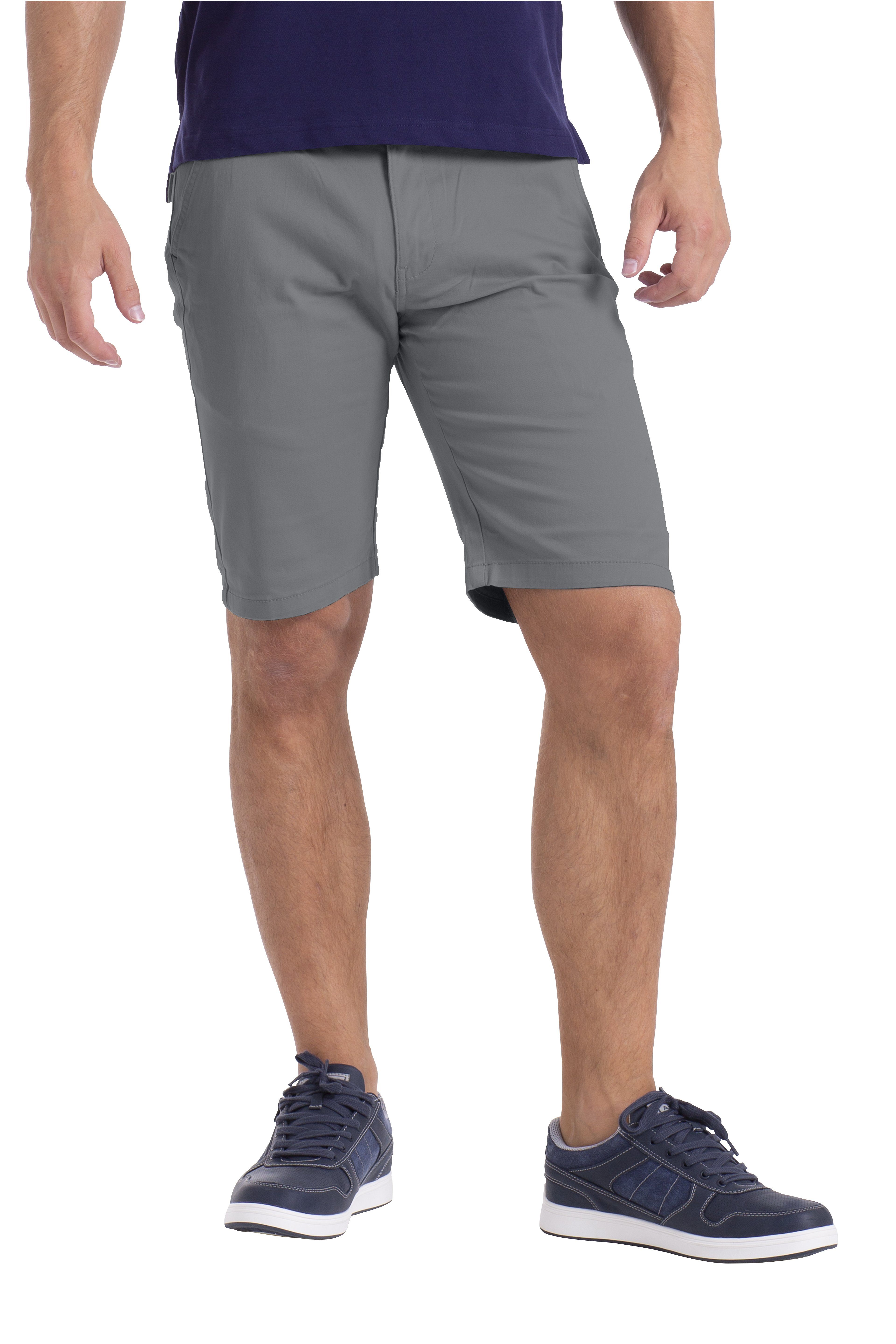 Shorts Bermuda Chinoshorts BlauerHafen Herren Chino Fit Hose Hellgrau Stretch Slim Strecken-Baumwolle