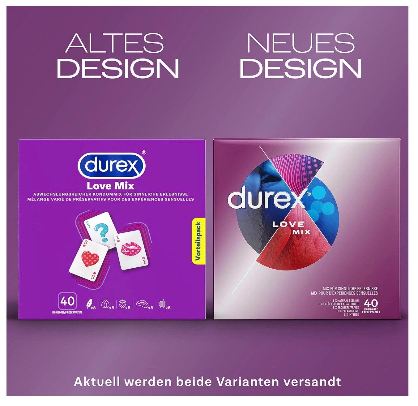 durex Kondome Love Mix mit 5 Kondom-Sorten, 1 St.