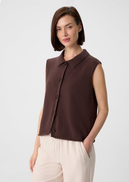 comma casual identity Strickjacke Strickweste aus Baumwollmix mit Umlegekra günstig online kaufen